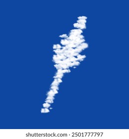 Clouds in the shape of a mystical Spear symbol on a blue sky background. A symbol consisting of clouds in the center. Vector illustration on blue background