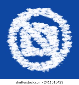 Clouds in the shape of a no photo symbol on a blue sky background. A symbol consisting of clouds in the center. Vector illustration on blue background