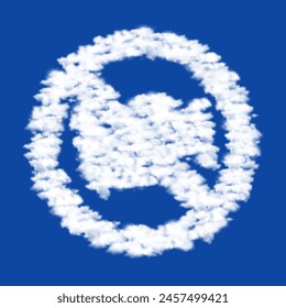 Video Nubes en forma de no Un símbolo que consiste en nubes en el centro. Ilustración vectorial sobre fondo azul