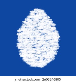 Clouds in the shape of a oval symbol on a blue sky background. A symbol consisting of clouds in the center. Vector illustration on blue background