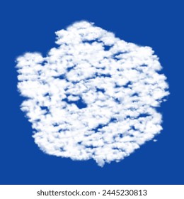 Clouds in the shape of a rose on a blue sky background. A symbol consisting of clouds in the center. Vector illustration on blue background