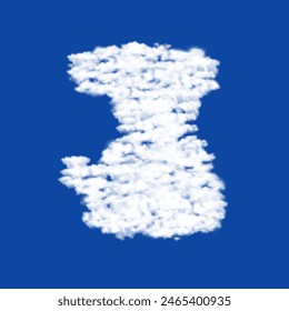 Clouds in the shape of a sanding machine symbol on a blue sky background. A symbol consisting of clouds in the center. Vector illustration on blue background