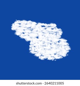Clouds in the shape of a sanding machine symbol on a blue sky background. A symbol consisting of clouds in the center. Vector illustration on blue background