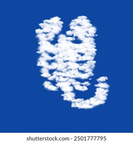 Clouds in the shape of a scorpio symbol on a blue sky background. A symbol consisting of clouds in the center. Vector illustration on blue background
