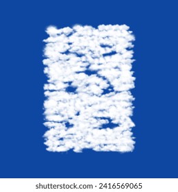 Clouds in the shape of a seven of clubs playing card on a blue sky background. A symbol consisting of clouds in the center. Vector illustration on blue background