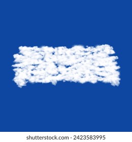 Clouds in the shape of a sofa symbol on a blue sky background. A symbol consisting of clouds in the center. Vector illustration on blue background