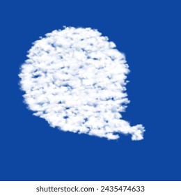 Wolken in Form eines Maßbands auf blauem Himmel. Ein Symbol, das aus Wolken in der Mitte besteht. Vektor-Illustration auf blauem Hintergrund