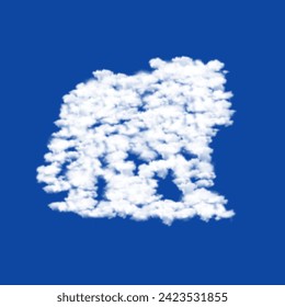 Clouds in the shape of a tiger symbol on a blue sky background. A symbol consisting of clouds in the center. Vector illustration on blue background