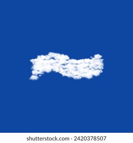 Clouds in the shape of a tilde symbol on a blue sky background. A symbol consisting of clouds in the center. Vector illustration on blue background