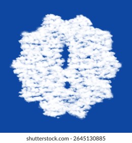 Clouds in the shape of a warning symbol on a blue sky background. A symbol consisting of clouds in the center. Vector illustration on blue background