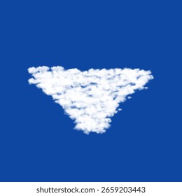 Clouds in the shape of a women's underpants symbol on a blue sky background. A symbol consisting of clouds in the center. Vector illustration on blue background