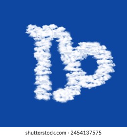 Clouds in the shape of a zodiac capricorn symbol on a blue sky background. A symbol consisting of clouds in the center. Vector illustration on blue background