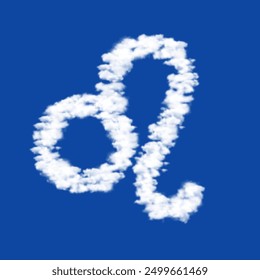 Clouds in the shape of a zodiac leo symbol on a blue sky background. A symbol consisting of clouds in the center. Vector illustration on blue background