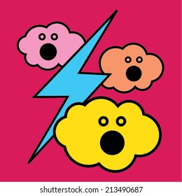 Clouds shocked by thunderbolt