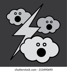 Clouds shocked by thunderbolt