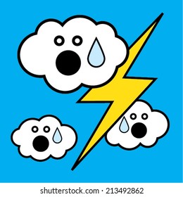Clouds shocked by thunderbolt
