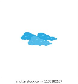 A lot of clouds sign. Weather icon. Partly cloudy sign. The sun and clouds on blue background. Bright, sunny icon good mood. Isolated logo spring, summer. Flat vector image. Vector illustration.