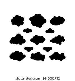 Clouds silhouettes. Vector set illustration. Cloud set. Cloud Icon.  
Cloud black. Cloud Vector illustration Eps10.