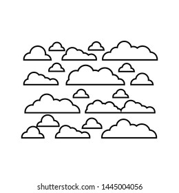 Clouds silhouettes. Vector set illustration. clouds lines collection. icons Vector illustration.