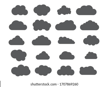 Clouds silhouettes. Vector set of clouds shapes. Collection