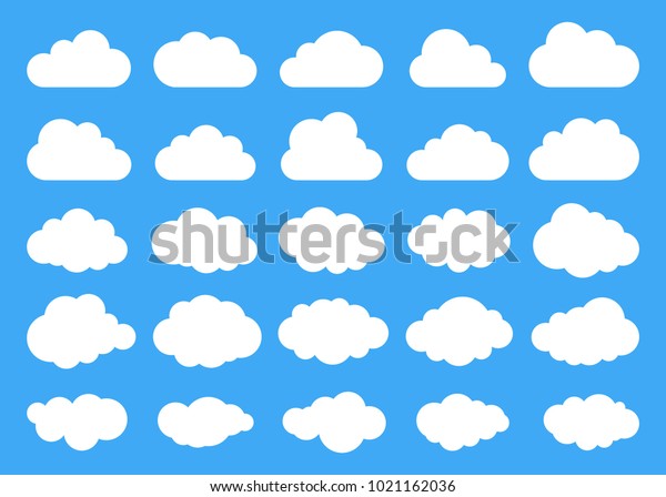 Clouds Silhouettes Vector Set Clouds Shapes Stock Vector Royalty Free