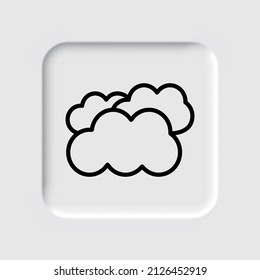 Clouds simple icon vector. Flat desing. Neumorphism design.ai