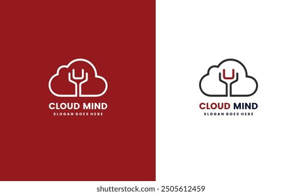 Clouds Simple Minimal mind Logo Branding. Free Premium Vector And multiple Colors.