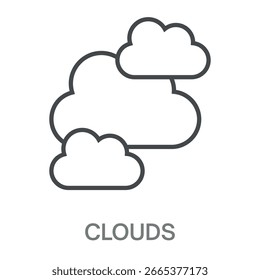 Nubes Diseño de estilo simple Ilustración de símbolo de contorno
