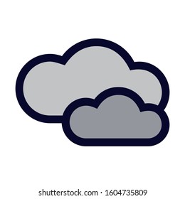 Clouds. Simple Vector Color Icon.