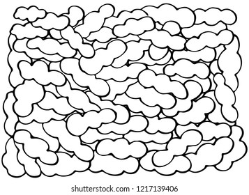 Clouds sketch hand made pattern vector