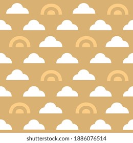 Wolken Himmel Hintergrund süße Babymuster einfache geometrische Ornament. Minimalistische Motive überall auf Druckblock für Kinder Mode Textil, Handtuch, Stoff, Innendekoration, Schaufenster, Papiertasche, Karten.