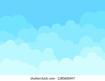 Clouds and sky background, vector. Clouds background for web site, poster, flyer, placard, postcard and wallpaper. Creative art design. Stylish blue sky, vector illustration