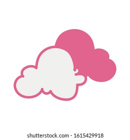 clouds sky drawn isolated icon vector illustration design