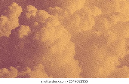 Des nuages dans le ciel. Image vectorielle modifiable gravure vintage. 8 EPS