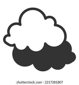 Nuages dans le ciel - icône, illustration sur fond blanc, style glyphe