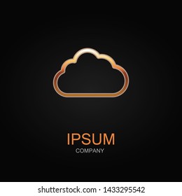 Clouds sky icon. Vector Illustration. Design logo element. Isolated on black background.
