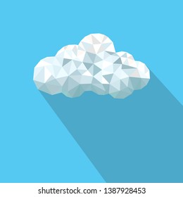 Clouds in the sky polygonal background. Low poly abstract concept 