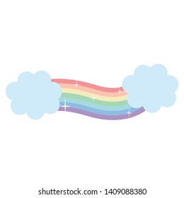 clouds sky with rainbow weather