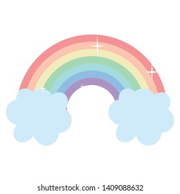 clouds sky with rainbow weather