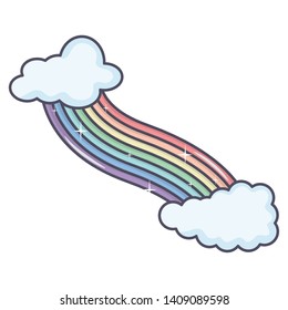 clouds sky with rainbow weather