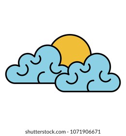 clouds sky with sun