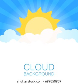 Clouds Sky Sun Rays Flat Vector Stock Vector (Royalty Free) 699850939 ...