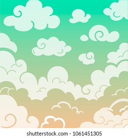 Clouds in the sky. Vector graphics.