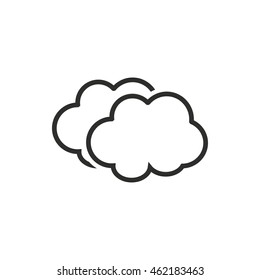 Clouds sky vector icon. Black illustration isolated on white background for graphic and web design.