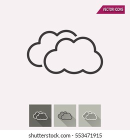 Clouds sky vector icon. Illustration isolated for graphic and web design.
