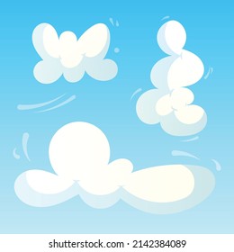 The clouds. Sky. Vector illustration. Cartoon light style.Graphic elements.