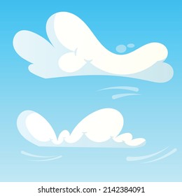 Las nubes. Cielo. Ilustración vectorial. Estilo de luz de dibujos animados.Elementos gráficos.