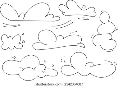 The clouds. Sky. Vector illustration. Contour. Graphic elements.
