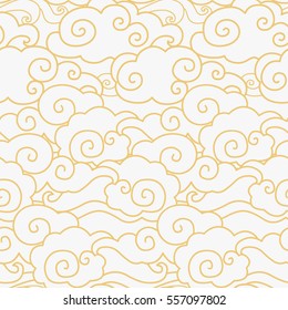 Clouds in the sky. Vector seamless pattern