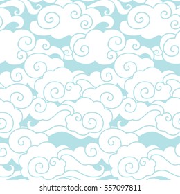 Clouds in the sky. Vector seamless pattern